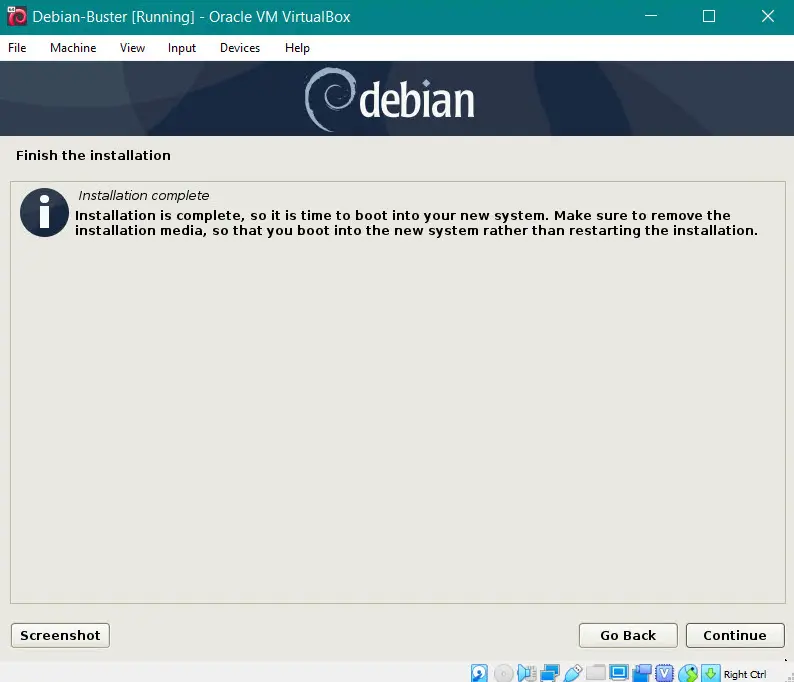 debian-installation-complete debian installation complete